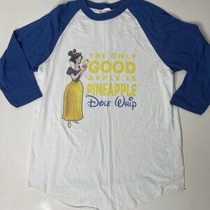 Baseball Tee Snow White DIsney SIze L Dole Whip Funny Unisex Blue White